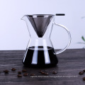 550ml Glass Coffee Filter Pot Maker Wooden Rubber Protective Cover Espresso Coffee Drip Kettle Pot Barista Tools